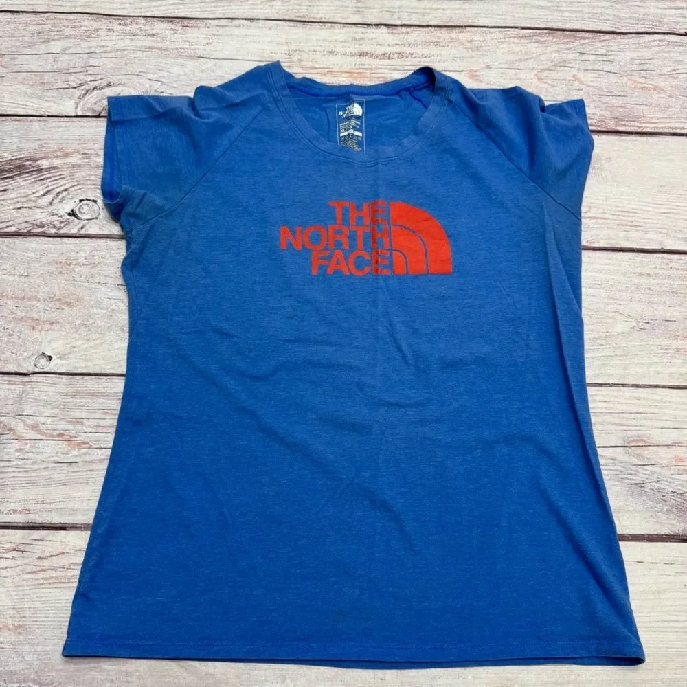 The North Face Half Dome Two Blend Short Sleeve Tee Women’s Blue Red Size XL - Picture 2 of 7